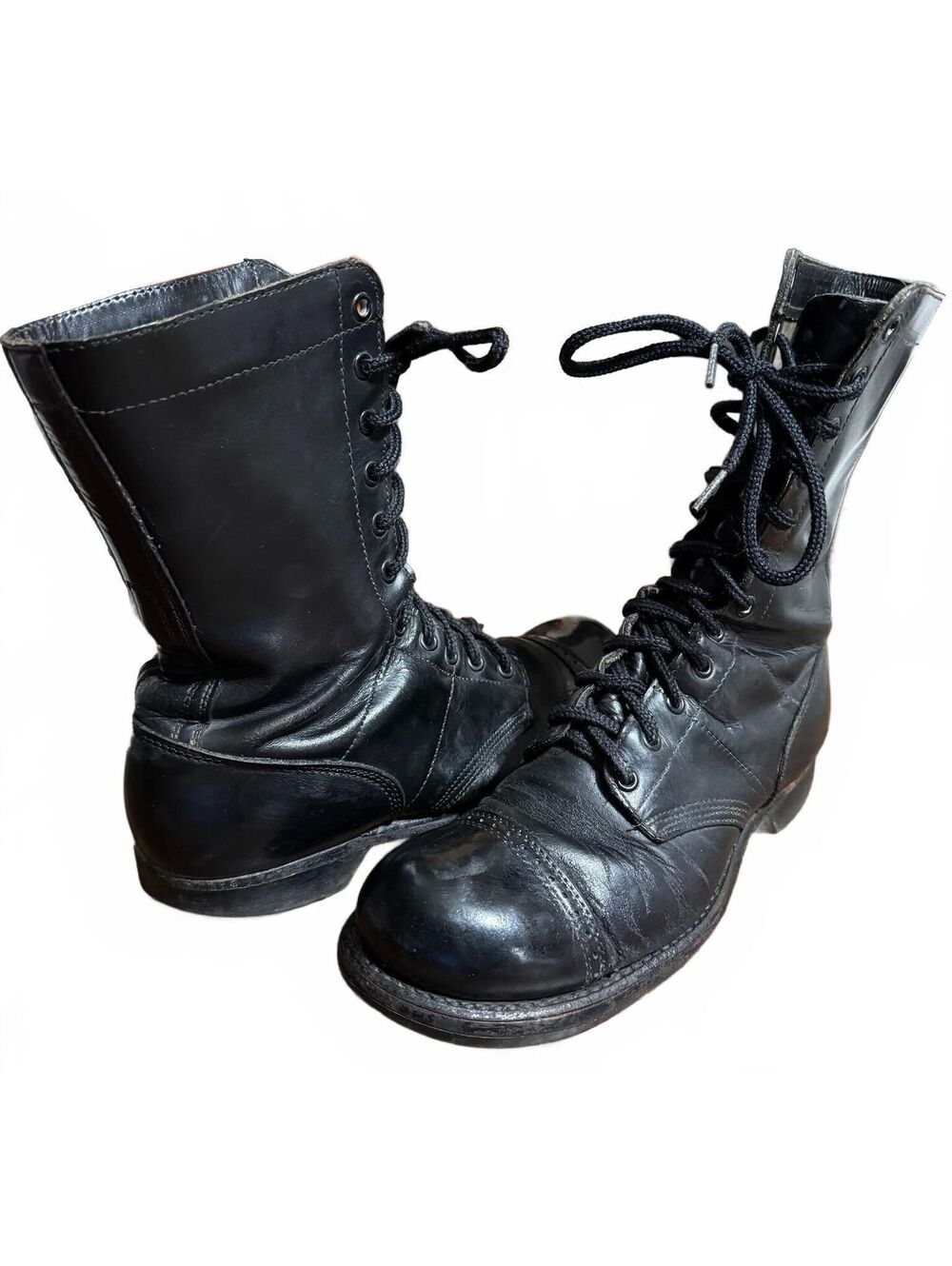 Corcoran Men 8.5 D Vintage Paratrooper Jump Boots Black Stoughton Mass 1500
